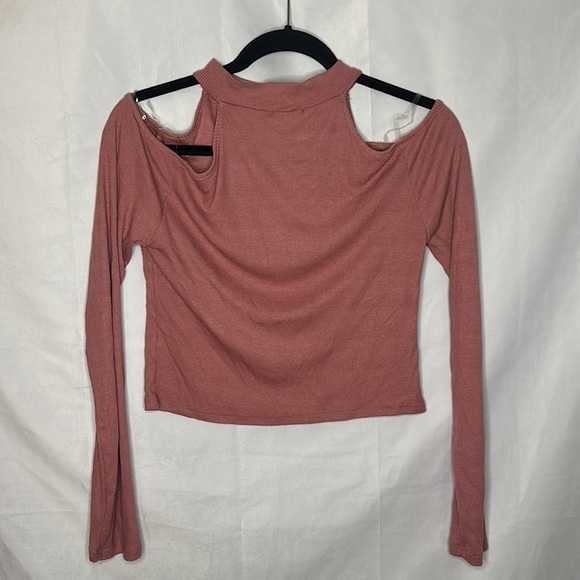 NWT HEART & HIPS PINK LONG SLEEVE CROP TOP (L) - Picture 6 of 7